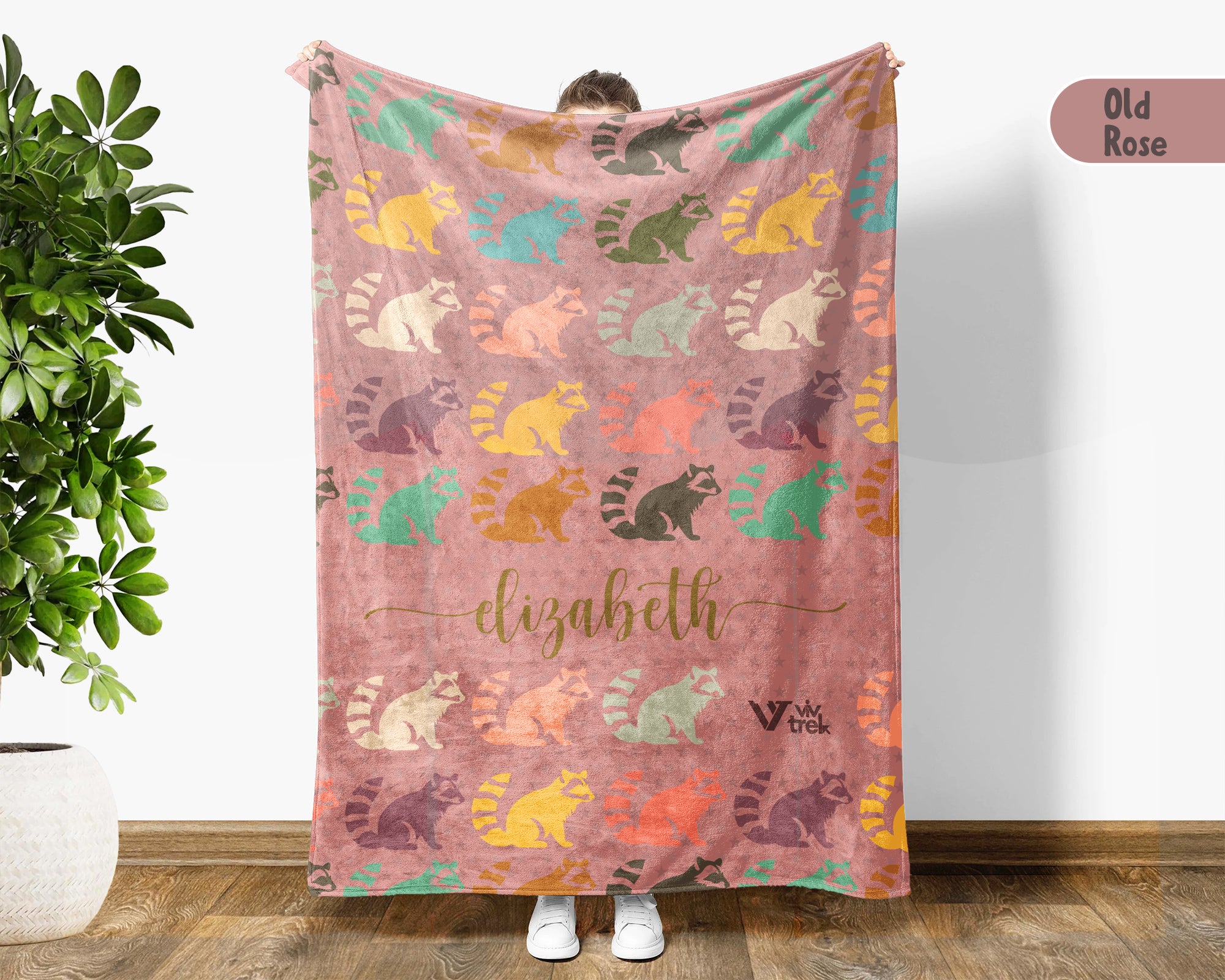 Custom Name Raccoon Lover Blanket Funny Animal Throw Cozy Personalized Gift Soft Wildlife Decor for Home
