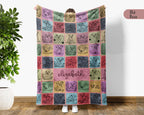 Custom Name Dalmatian Dog Blanket Personalized Retro Puppy Throw, Cozy Pet Lover Gift, Spotted Dog Home Decor