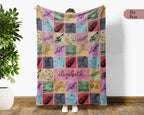 Personalized Name Space Galaxy Blanket, Retro Astronomy Throw Gift for Rocket Star Lovers, Custom Planet Astronaut Decor