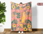 Floral Otter Blanket – Cute Wildflower Cozy Throw Gift
