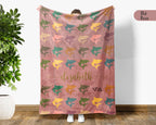 Custom Name Shark Throw Blanket – Vintage Ocean Gift for Shark Fans