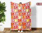 Retro Spain Blanket Throw with España Flag Design, Cozy Barcelona Madrid Inspired Decor, Europe Travel Lover Gift Blanket