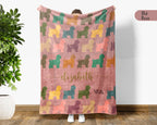 Personalized Shih Tzu Dog Blanket Custom Name Vintage Puppy Throw Cozy Pet Lover Gift Cute Dog Breed Blanket for Home and Gifts