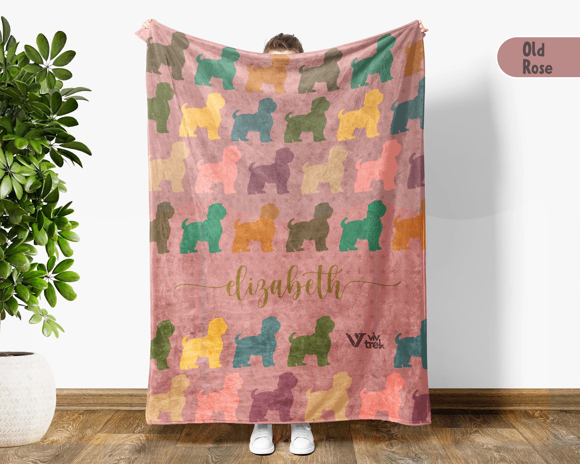Personalized Shih Tzu Dog Blanket Custom Name Vintage Puppy Throw Cozy Pet Lover Gift Cute Dog Breed Blanket for Home and Gifts