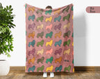Retro Shetland Sheepdog Throw Blanket, Sheltie Dog Lover Gift, Mini Collie Cozy Home Decor and Soft Canine Accent