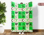 Mental Health Awareness Blanket with Green Ribbon, Cozy Wellness Throw, Thoughtful Comfort Gift for Loved Ones in May, Supportive & Inspirational, Battle Blanket