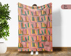 Retro Reading Lover Blanket Cozy Book Throw for Readers Soft Fleece Library Inspired Decor Unique Bookworm Gift