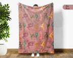 Retro Gymnastics Lover Blanket Cozy Sports Throw for Athletes Soft Artistic Decor Unique Gymnast Gift for Home