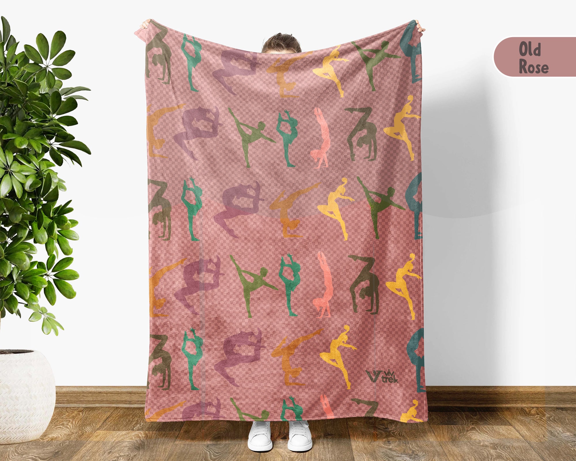Retro Gymnastics Lover Blanket Cozy Sports Throw for Athletes Soft Artistic Decor Unique Gymnast Gift for Home