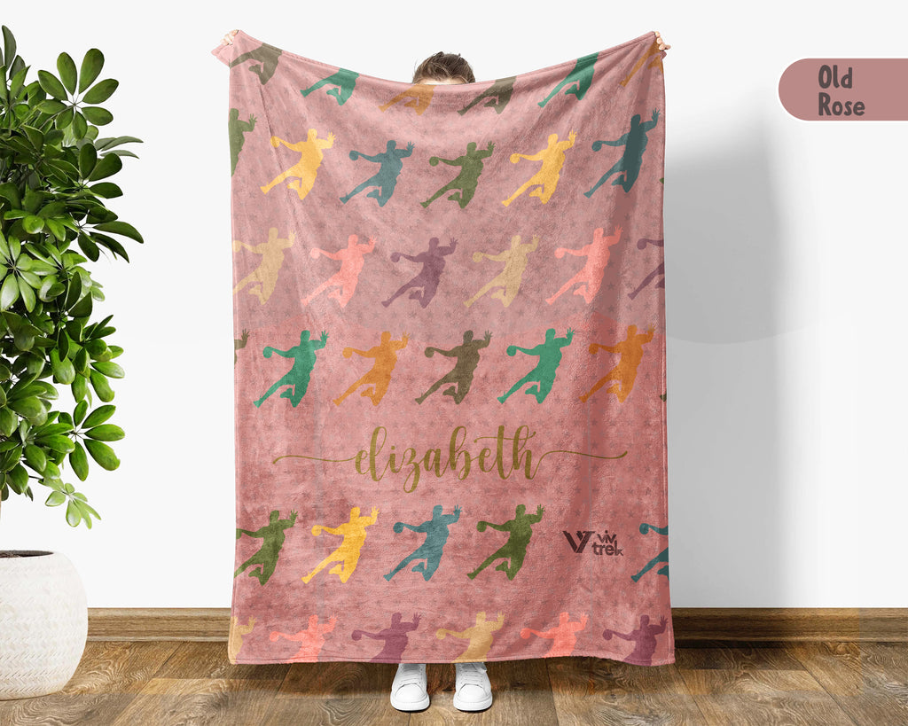 Custom Handball Blanket Personalized Name Sport Throw Cozy Athlete Gift Team Spirit Decor Unique Fan Home Accent
