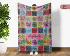 Custom Octopus Lover Blanket Personalized Name Retro Sea Animal Throw Cozy Ocean Creature Fleece Gift Marine Life Home Decor Accent