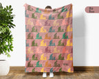 Retro Gardening Throw Cozy Botanical Blanket Soft Nature Decor Unique Gardener Gift for Plant Lovers Home