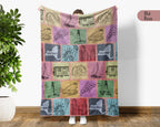 Retro New York State Blanket, 4th of July Patriotic Cozy Throw, Vintage NY Lover Fleece, Empire State Inspired American Home Gift