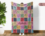 Personalized Monkey Blanket Custom Name Cozy Retro Animal Throw Gift
