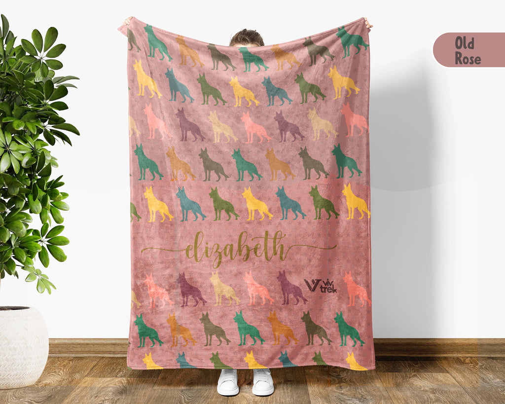 Personalized Dog Throw – Custom Name Cozy German Shepherd Name Blanket