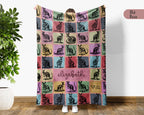 Custom Kangaroo Blanket Personalized Name Retro Wildlife Throw Cozy Aussie Animal Decor Unique Gift Nature Inspired Home Accent