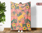 Floral Goat Lover Blanket – Cozy Farm Animal Throw Gift