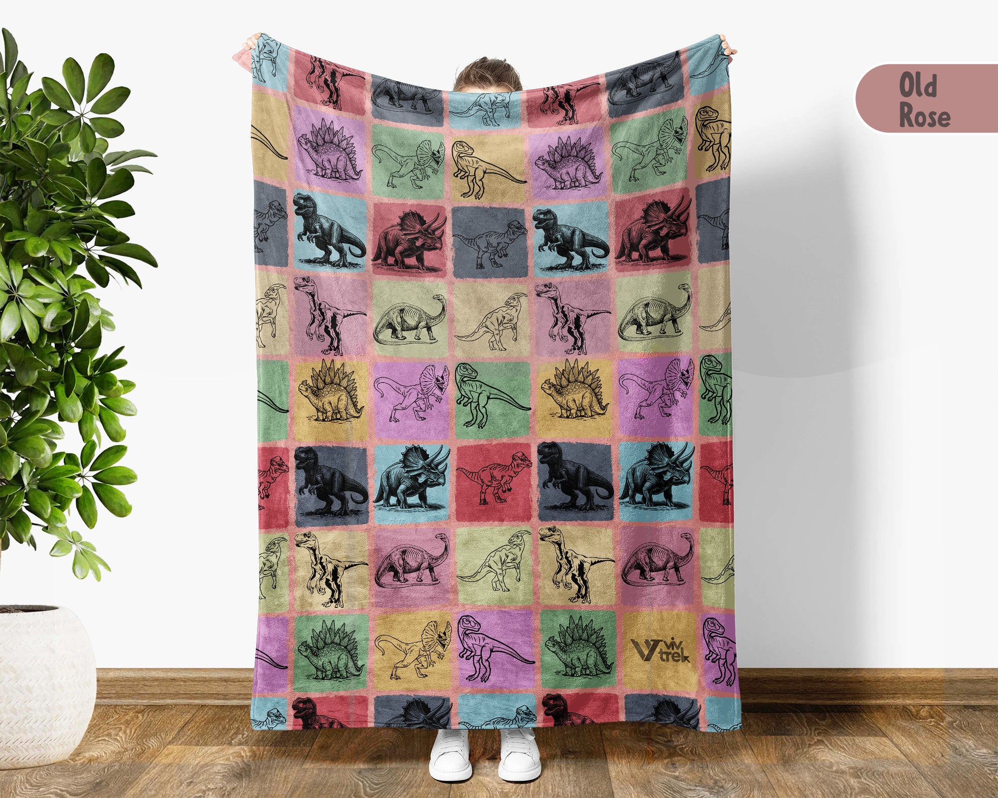 Vintage Dinosaur Blanket Cozy Retro Dino Lover Throw Prehistoric Wildlife Blanket Paleontology Gift Unique Home Decor Idea for Couch Bedroom