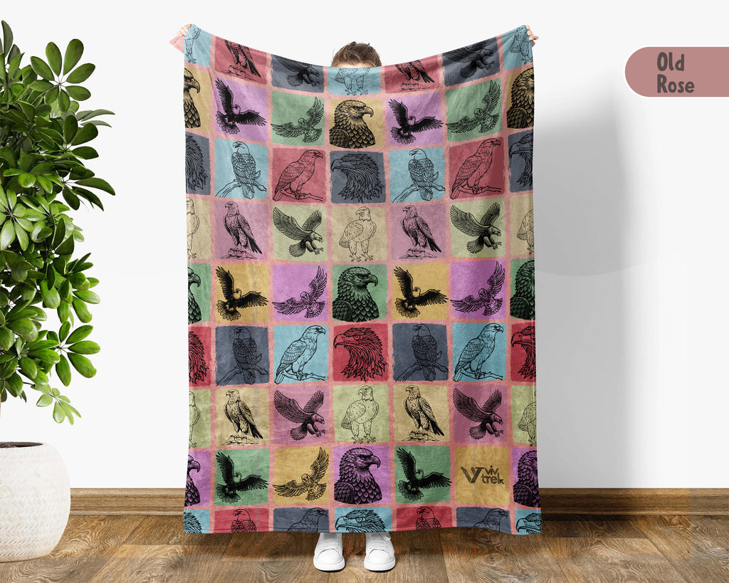 Vintage Eagle Blanket – Cozy Retro Bird Lover Throw Gift