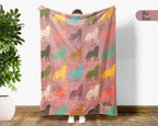 Retro Wolf Blanket Gift for Animal Lovers, Cozy Wildlife Throw, Forest Inspired Decor Accent for Bedroom and Living Spaces