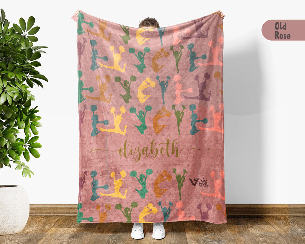 Personalized Cheer Blanket Custom Name Sport Throw Cozy Cheerleader Gift Team Spirit Decor Unique Athletic Home Accent