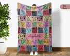 Custom Retro Baby Deer Blanket Personalized Name, Cute Fawn Wildlife Throw, Cozy Nature Gift for Kids Teens Adults