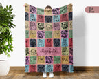 Personalized Bulldog Lover Blanket – Custom Name Vintage Dog Throw