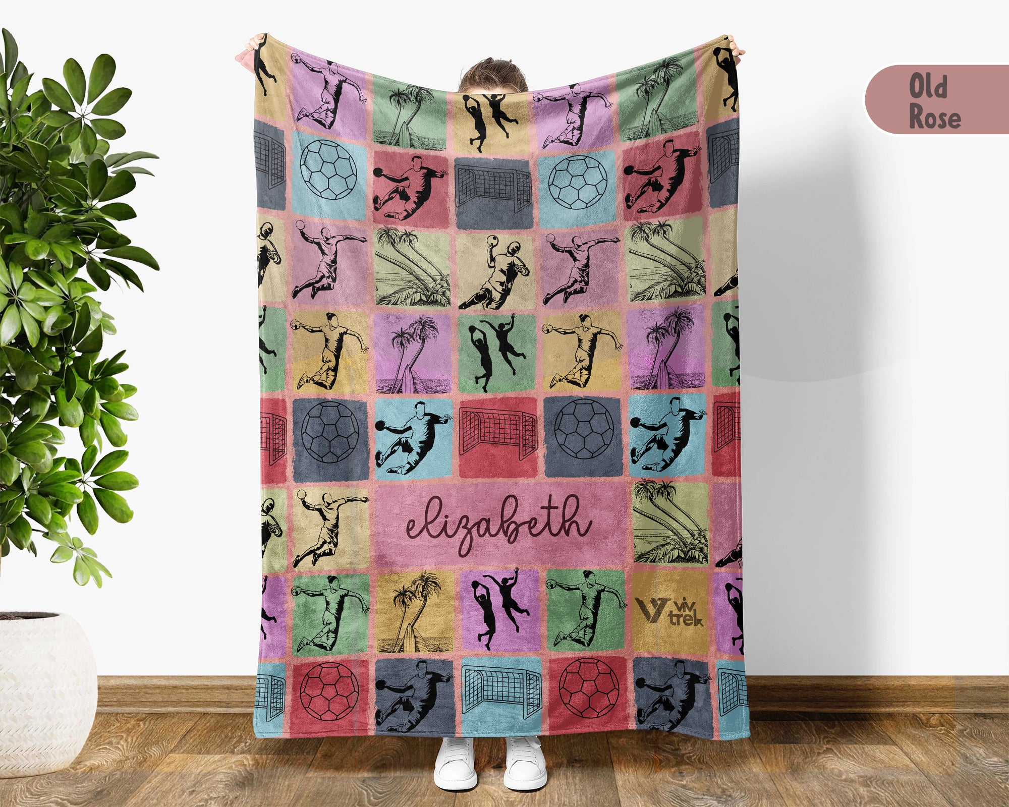 Personalized Handball Blanket Custom Name Sport Throw Cozy Athletic Decor Unique Gift for Player Fan Team Spirit Home Accent