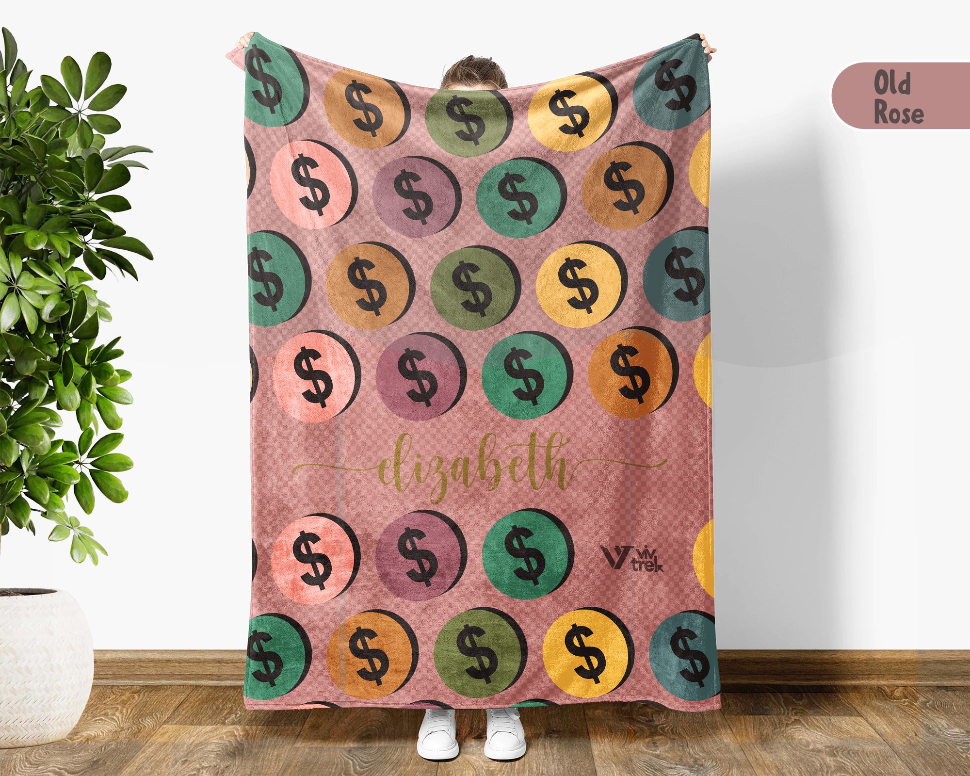 Personalized Name Numismatics Blanket, Custom Retro Coin Collection Throw for Bullion Enthusiasts, Cozy Hobby Room Decor