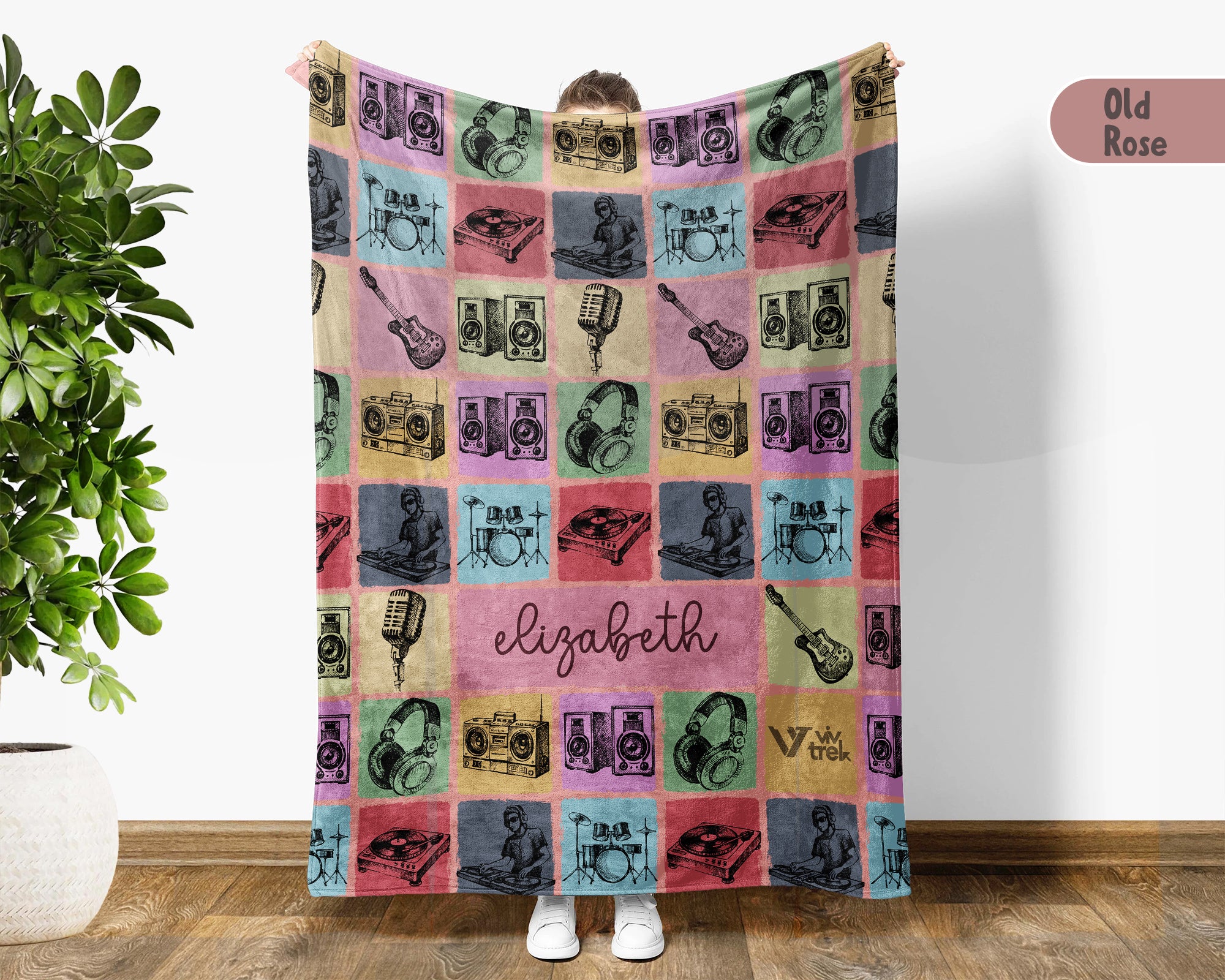 Custom Name DJ Blanket – Personalized Music Lover Throw Gift