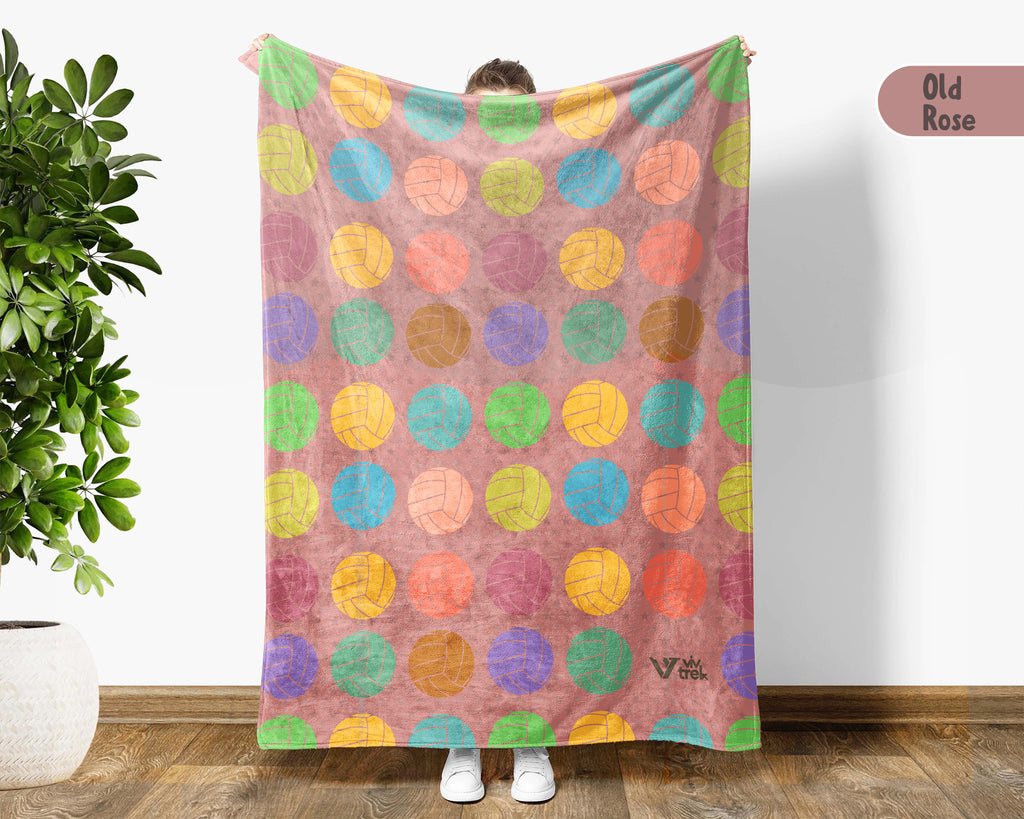 Retro Volleyball Blanket Gift for Sports Lovers, Cozy Athletic Throw, Fun Game Room Decor Accent for Bedroom and Living Spaces