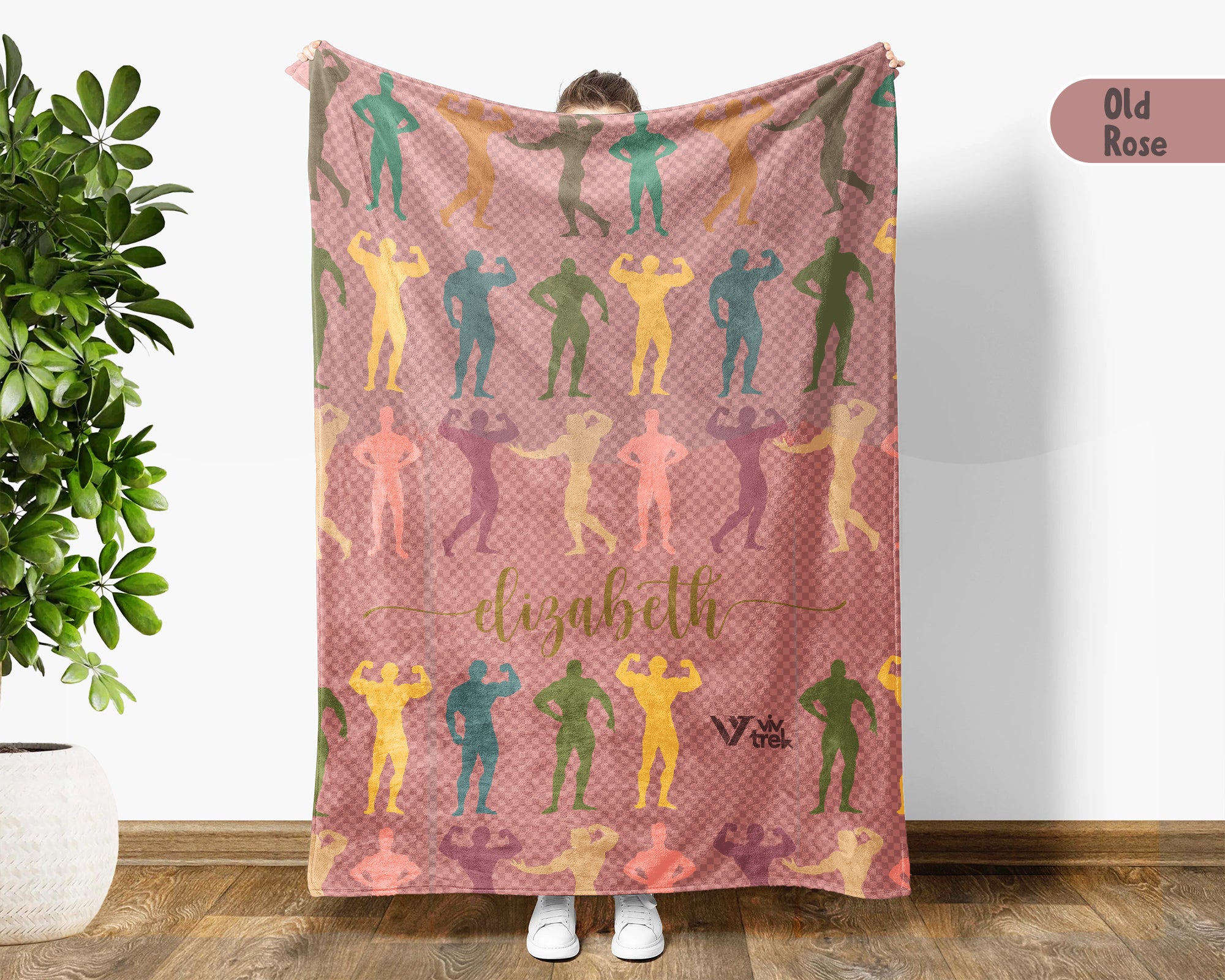 Custom Name Fitness Blanket Bodybuilding Throw Gift, Cozy Gym Lover Blanket for Athletes, Sporty Home Decor Accent