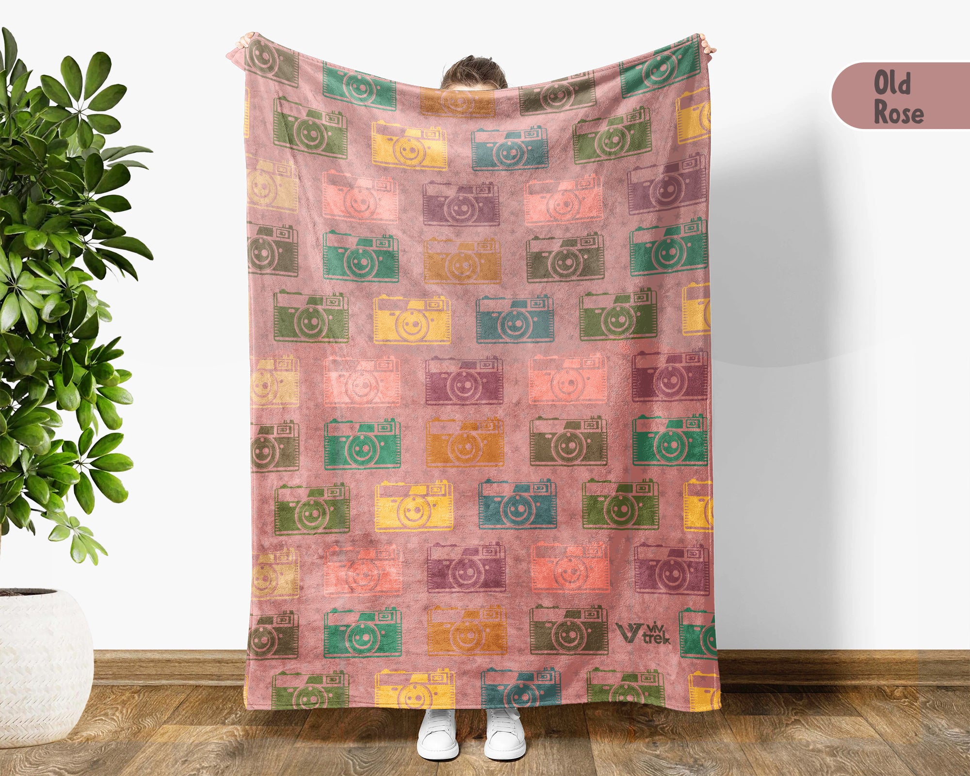 Retro Photography Blanket Gift Cozy Camera Lover Throw Soft Graphic Decor Unique Photographer Gift for Creative Home