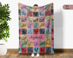 Personalized Elephant Blanket – Custom Name Cozy Vintage Throw for Animal Lovers