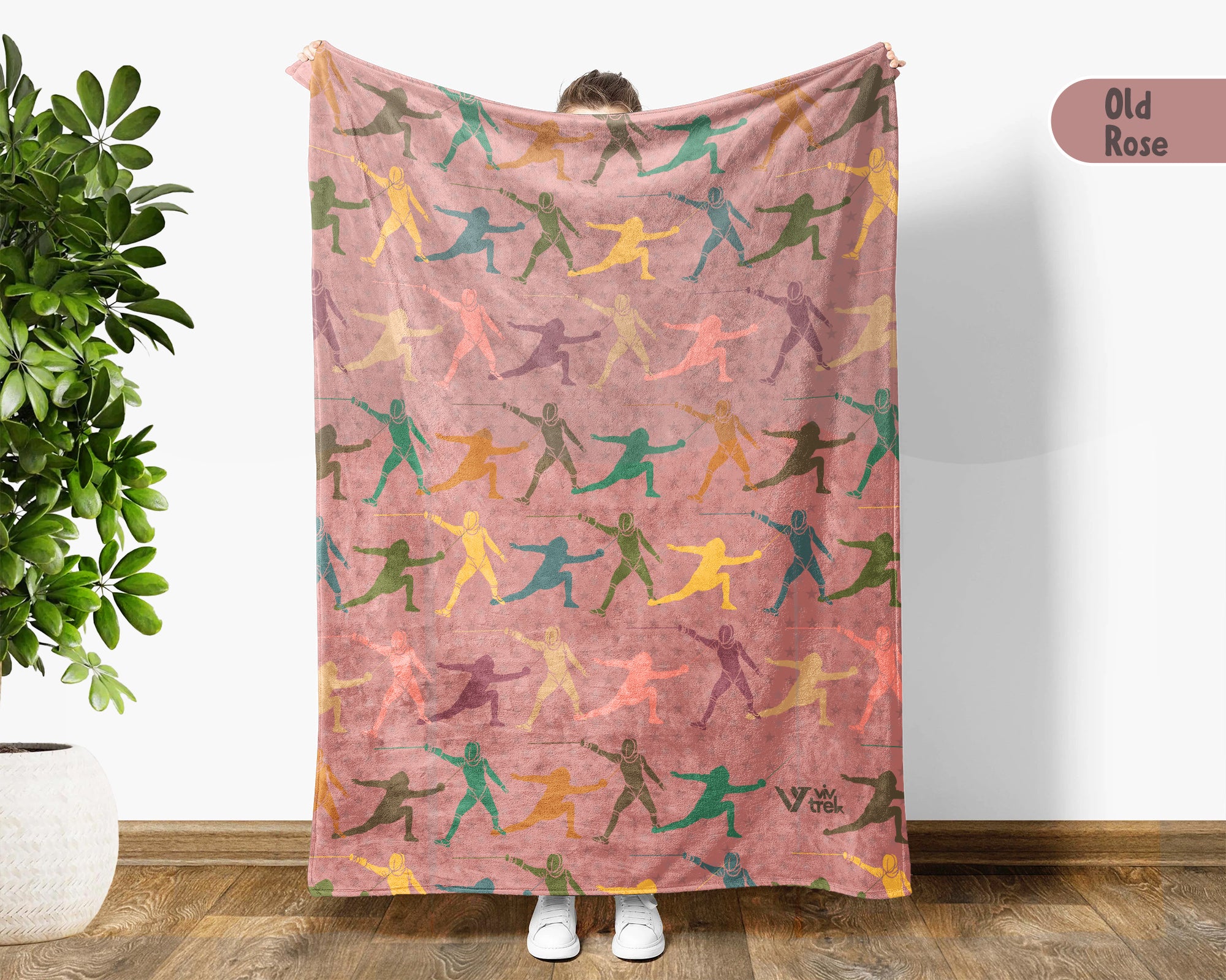 Retro Fencing Lover Blanket – Cozy Sports Throw Gift for Fencers