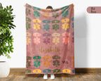 Personalized Nurse Blanket Custom Name Cozy RN Throw Gift, Retro Nursing Graphic Blanket, Medical Worker Gift for Her