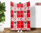 Heart Disease Awareness Blanket, Red Ribbon Support Throw, Heart Health Gift, Cozy Cardiology Awareness Comfort Blanket