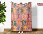 Retro Bodybuilding Blanket, Gym Lover Fitness Throw Gift