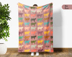 Retro Cow Blanket Gift for Dairy Farmer Cozy Farm Animal Throw Cattle Lover Decor Soft Ranch Style Home Gift