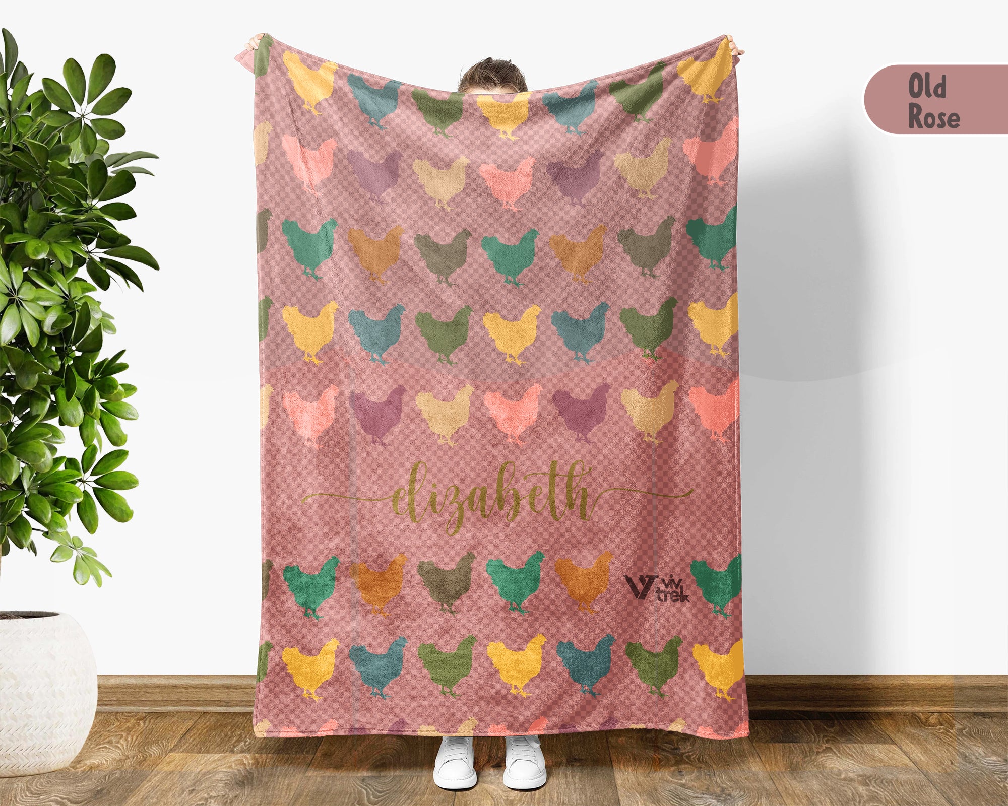 Personalized Chicken Throw – Cozy Custom Name Farm Blanket