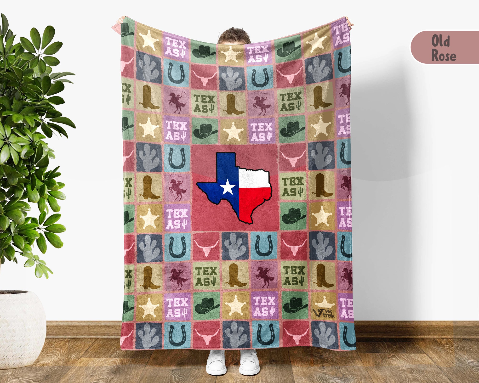 Retro Texas Blanket, Cozy Lone Star Throw, 4th of July Patriotic Gift, Vintage TX Lover Fleece, American Inspired Home Decor