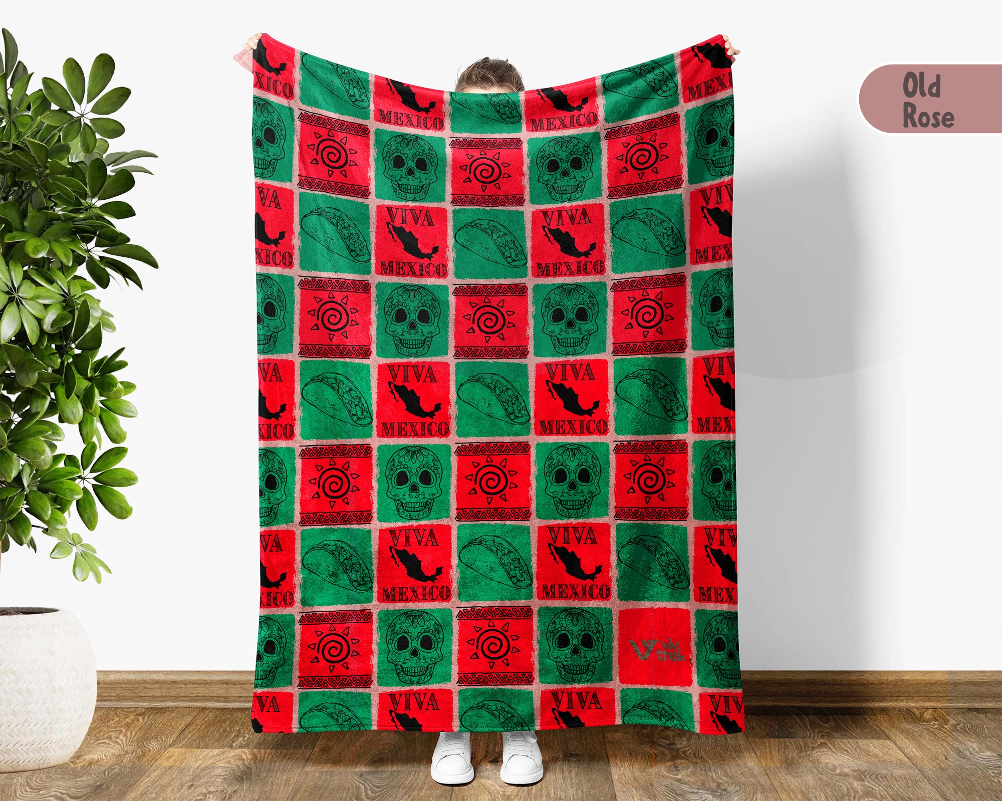 Mexico Heritage Blanket Throw with Serape Inspired Design, Cozy Fiesta Decor, Colorful Latin Pride Gift Blanket for Home