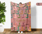 Personalized Snake Blanket Custom Name Cobra Design Retro Reptile Throw Cozy Wildlife Decor Unique Exotic Gift Home Accent