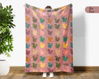 Funny Squirrel Lover Blanket Retro Woodland Cozy Nature Throw Gift