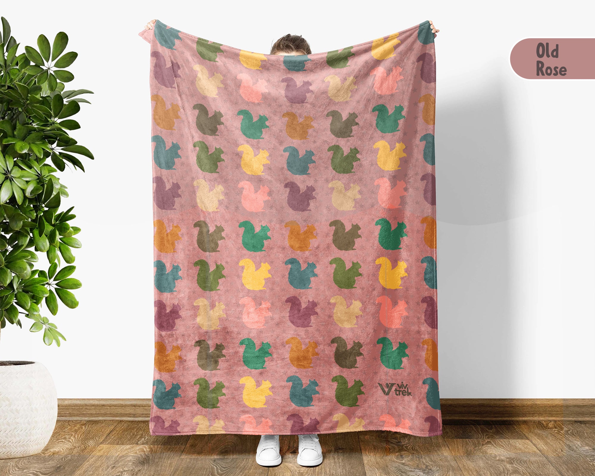 Funny Squirrel Lover Blanket Retro Woodland Cozy Nature Throw Gift
