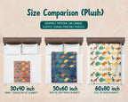 Personalized Dino Blanket Custom Name Prehistoric Animal Throw Retro Dinosaur Decor Cozy Gift Unique Home Accent Idea