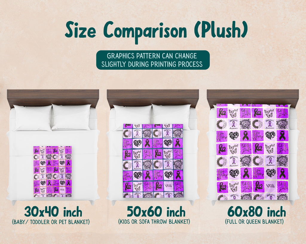 Alzheimer’s Awareness Battle Blanket for June, Cozy Distressed Throw for Patients, Caregivers & Family, Meaningful Support Gift