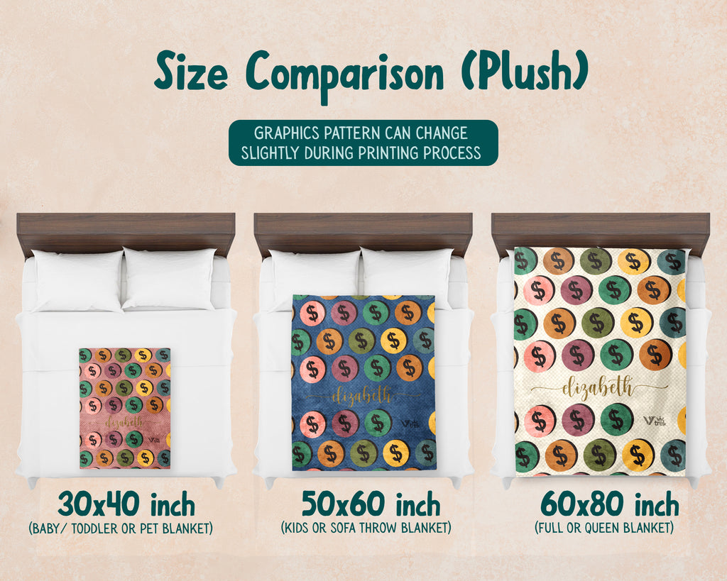 Personalized Name Numismatics Blanket, Custom Retro Coin Collection Throw for Bullion Enthusiasts, Cozy Hobby Room Decor