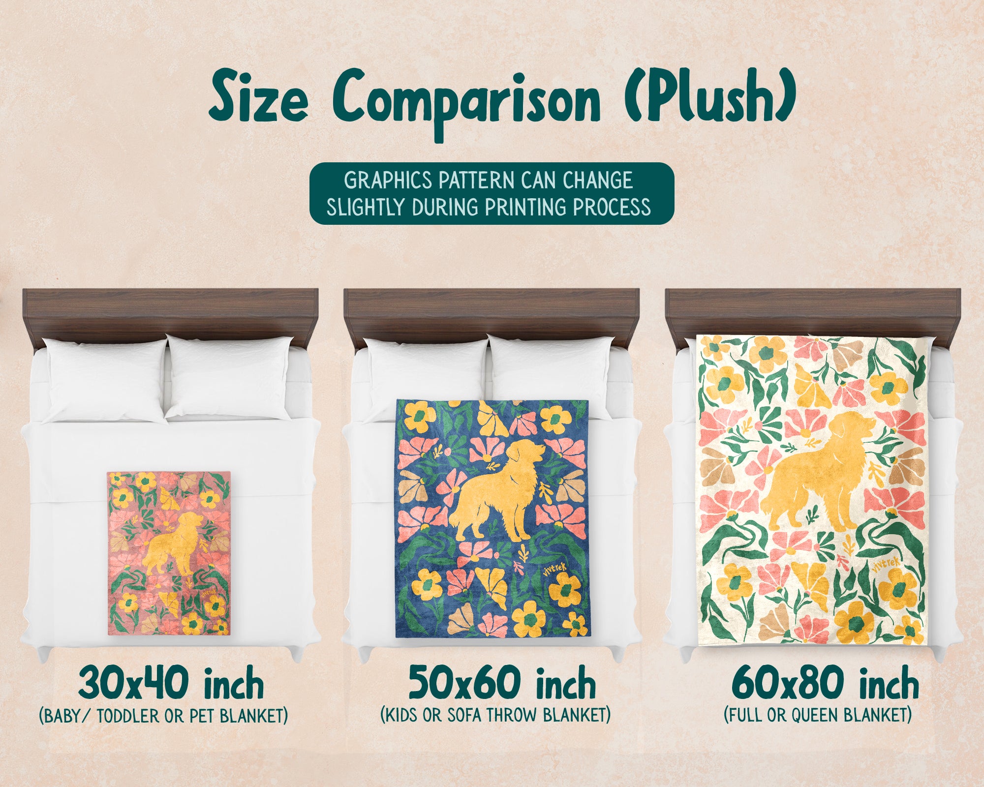 Floral Golden Retriever Blanket – Cozy Dog Lover Throw Gift