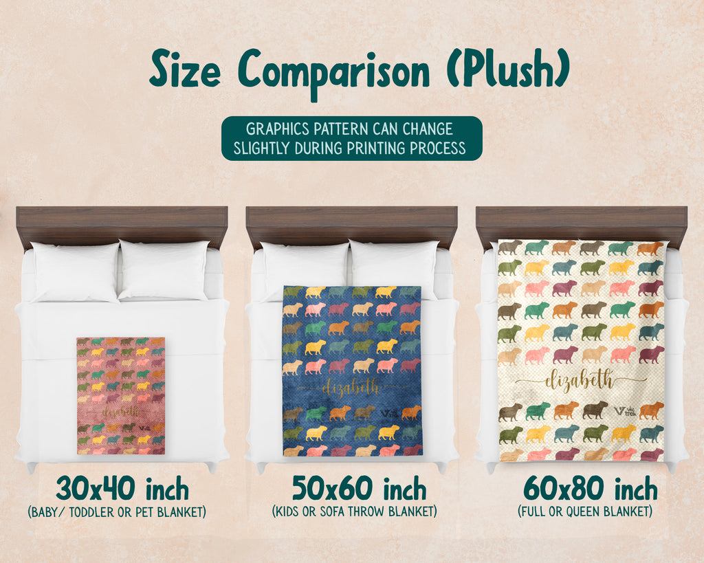 Custom Name Capybara Blanket – Vintage Style Animal Lover Throw
